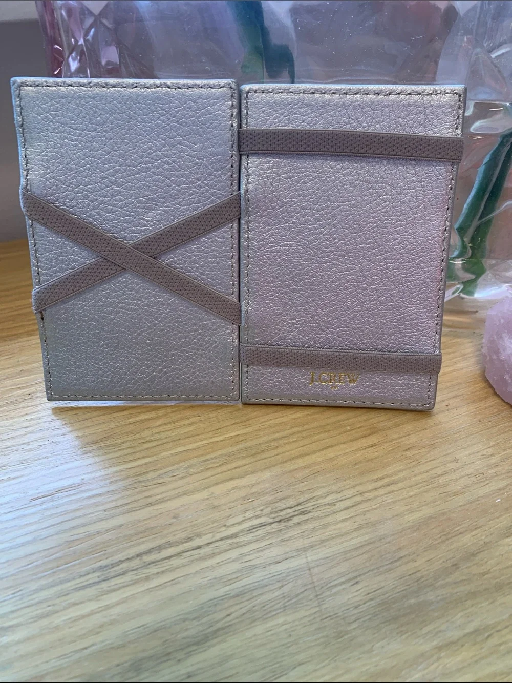 J. Crew Magic Wallet Metallic Gold Card & Cash Holder